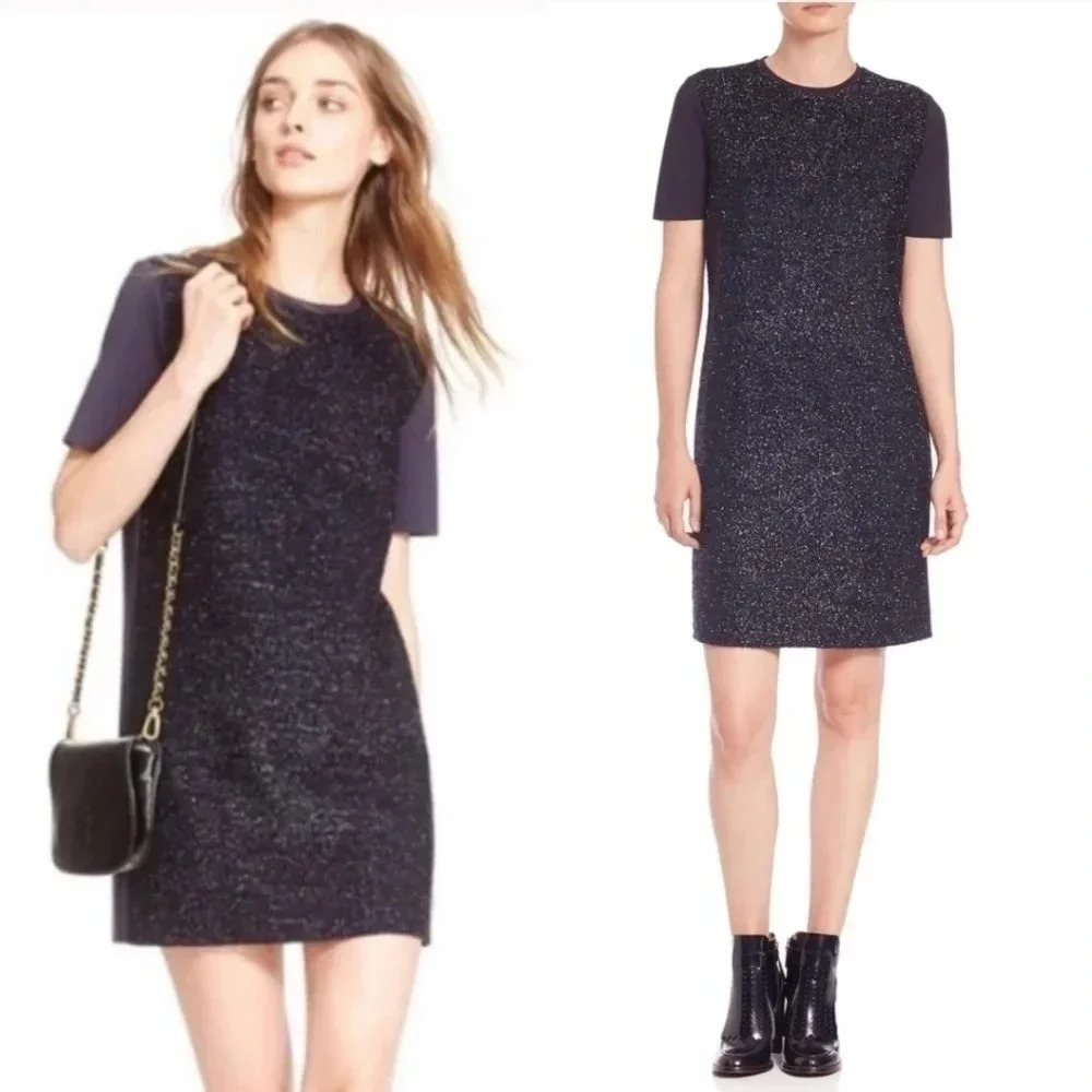 TORY Burch tinsel shimmer shift mini dress